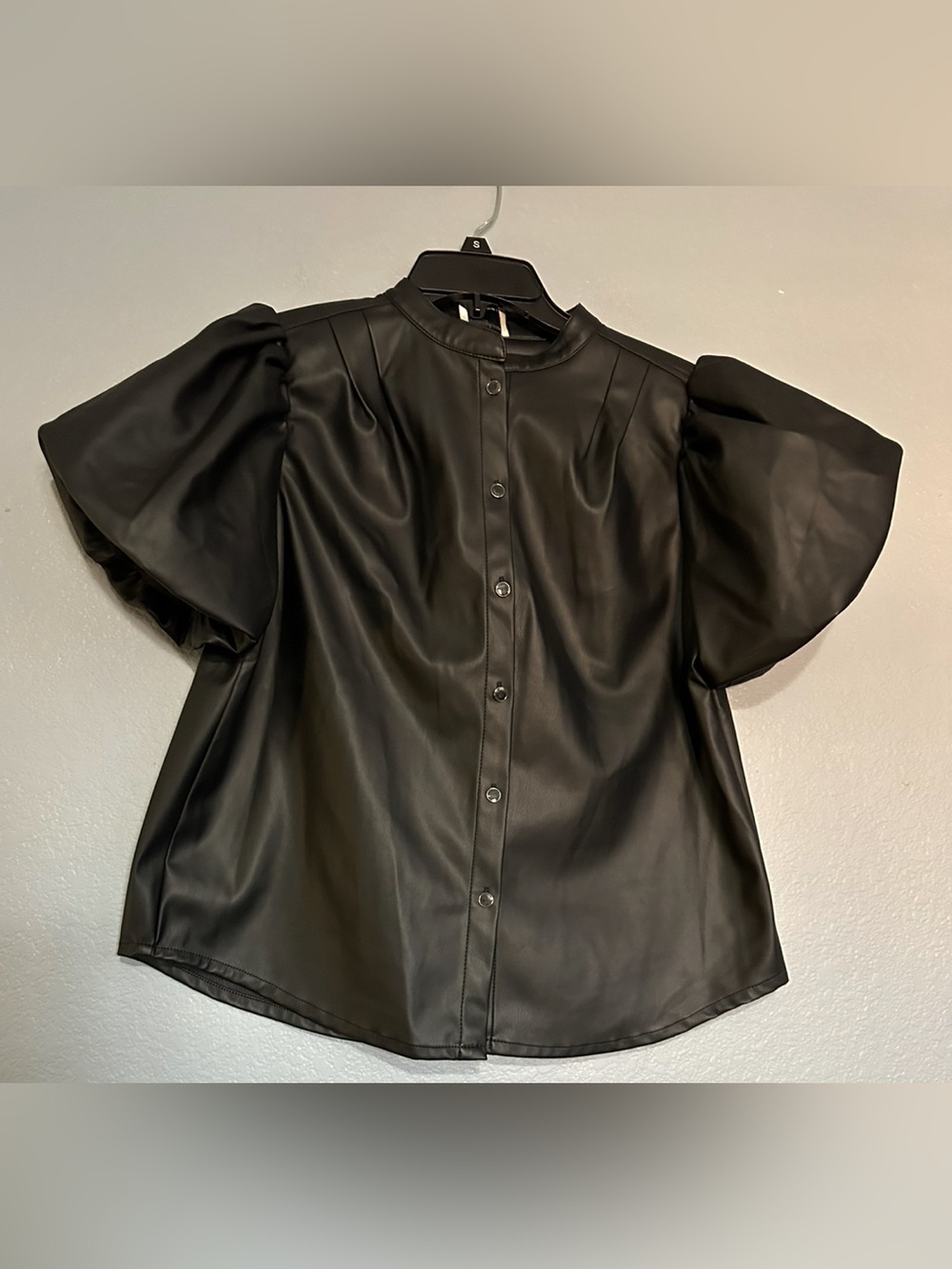 NWT INDUSTRY REPUBLIC BLACK FAUX LEATHER TOP